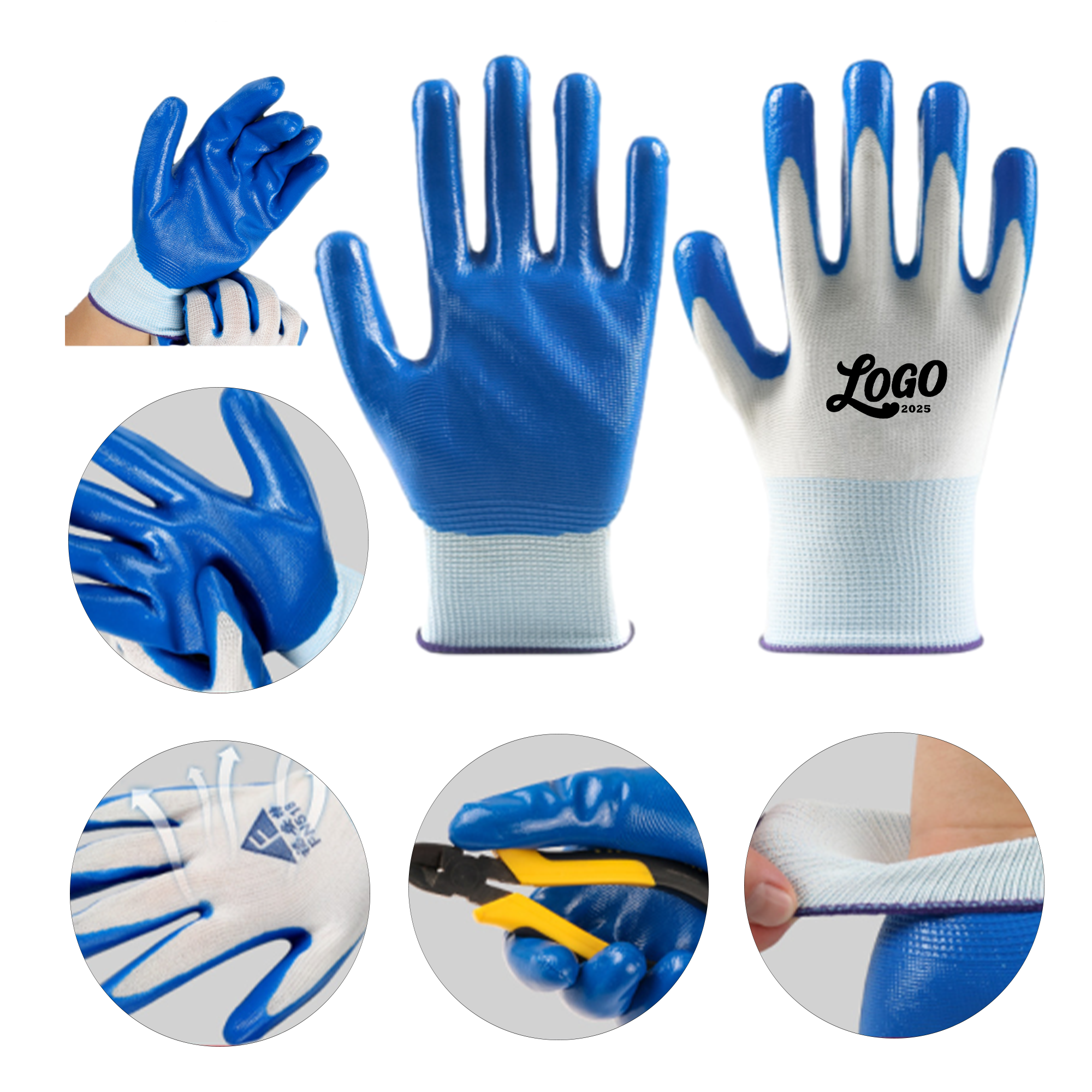 Nitrile Coated Non-Slip Wear-Resistant Safety Gloves 1