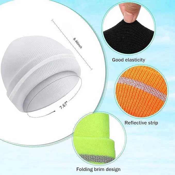 Beanie with stripe of reflective 5