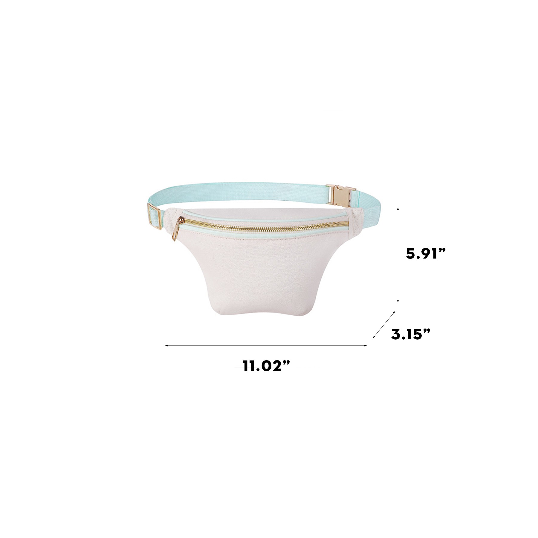 Metal Zipper Canvas Fanny Pack 4