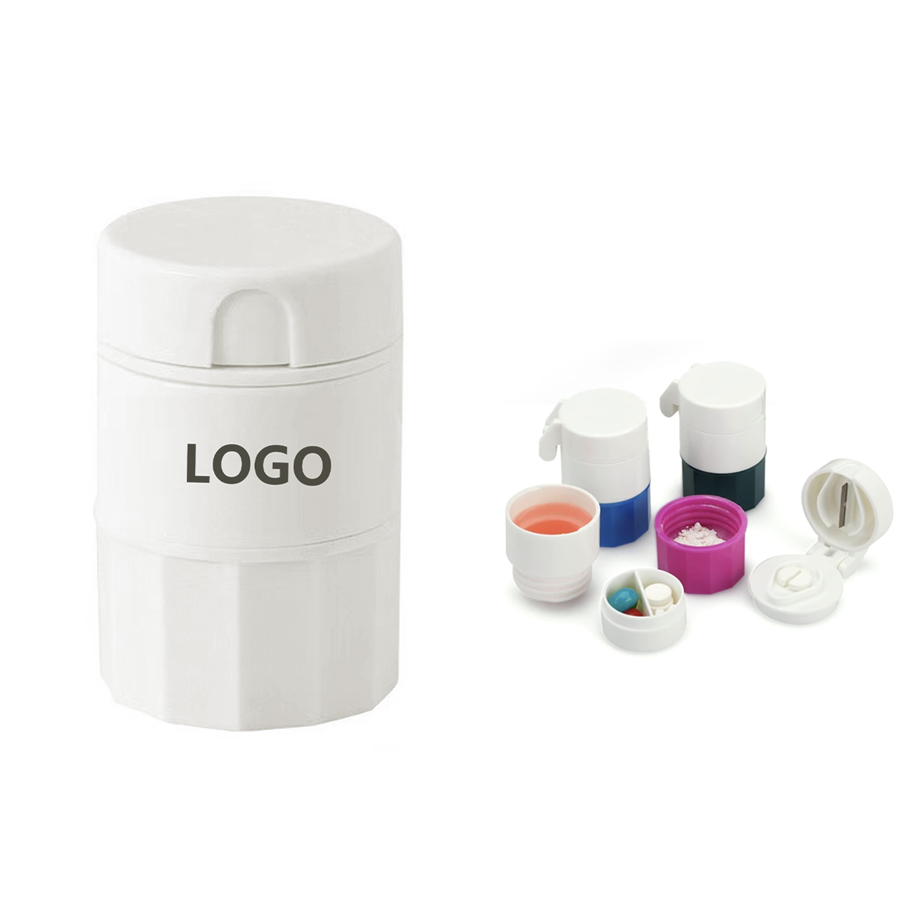 4 In 1 Pill Case Cup With Cutter Grinder 1