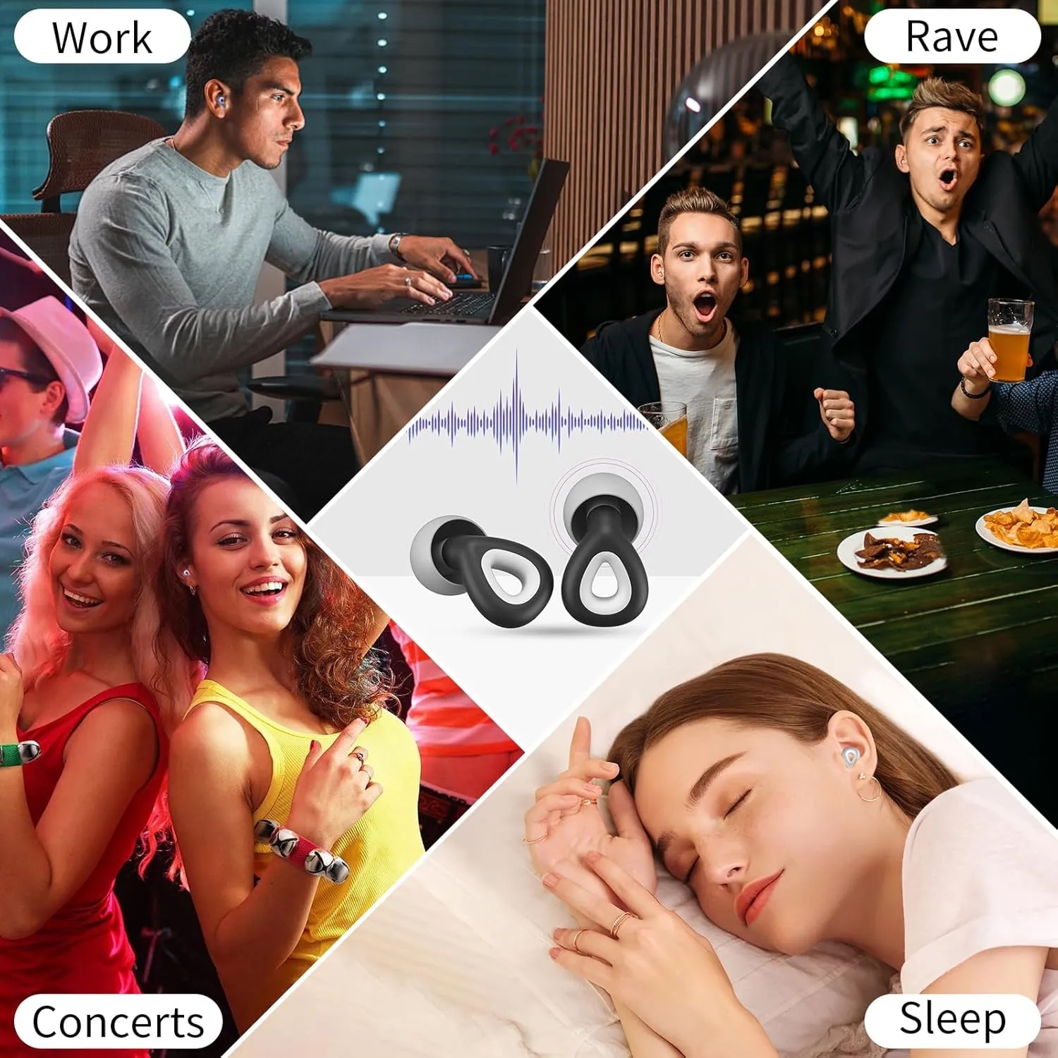 Noise Cancelling Slicone Earplugs Sets 2