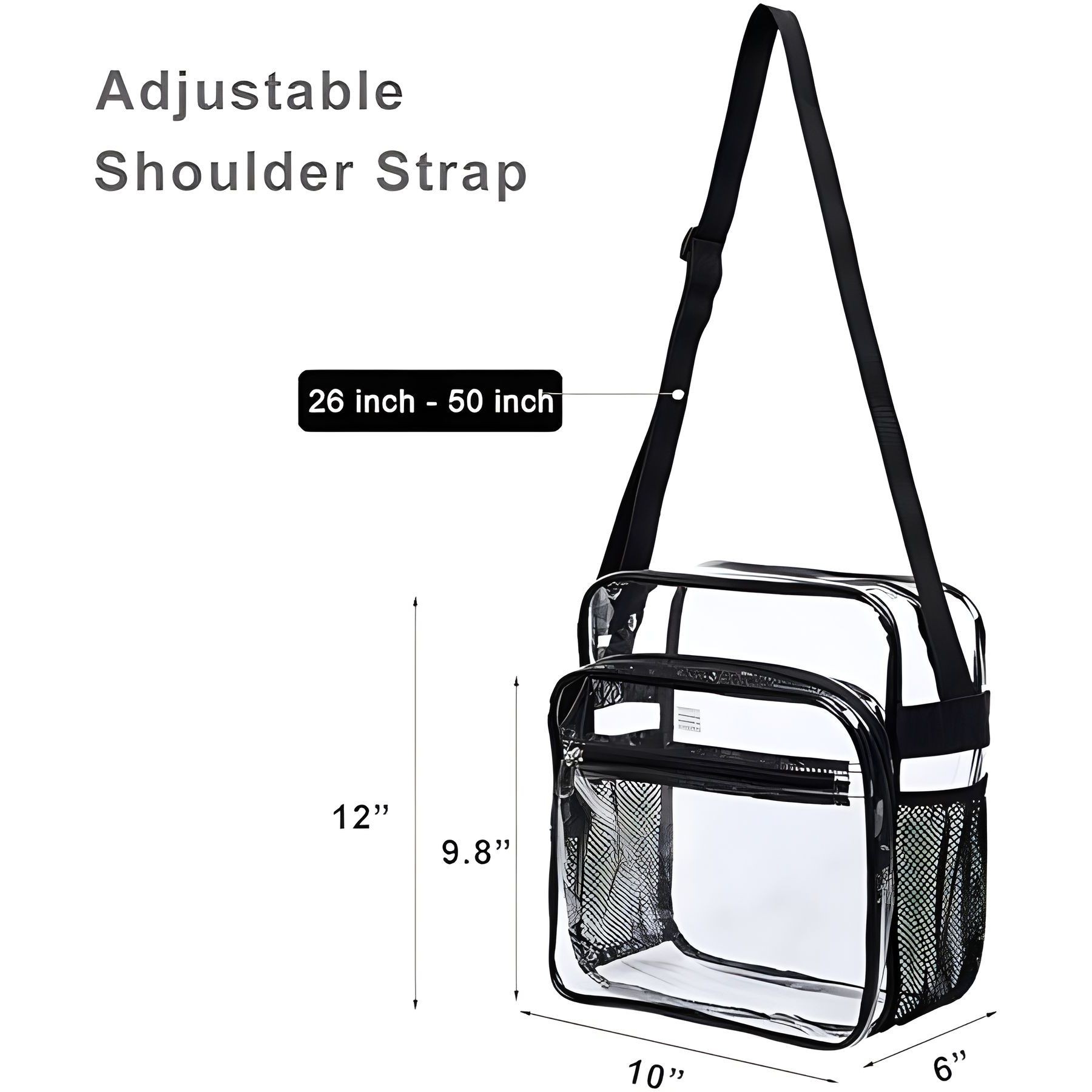 Stadium Approved Clear Crossbody Messenger Shoulder Bag 8