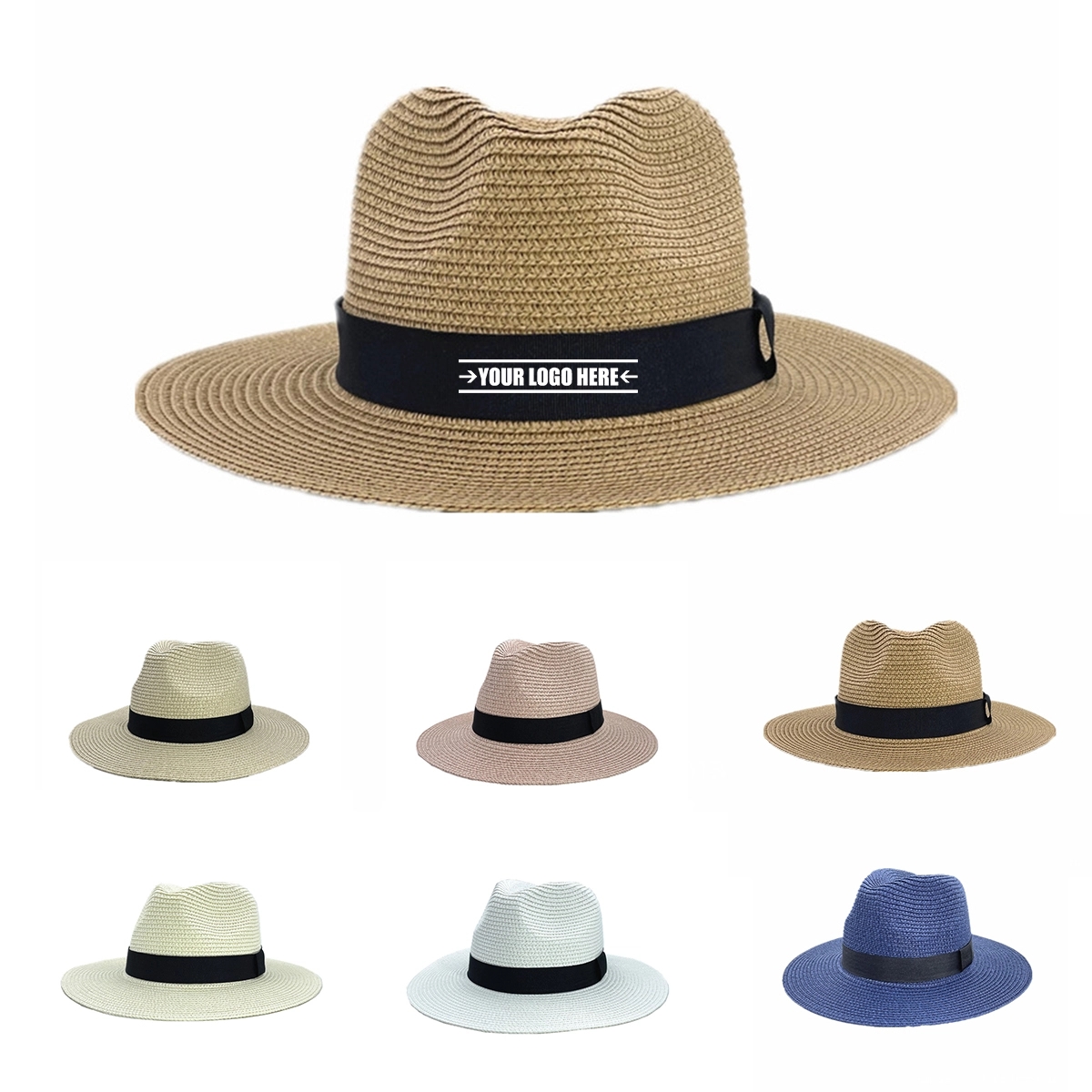 Wide Brim Straw Panama Fedora Beach Sun Hat 2
