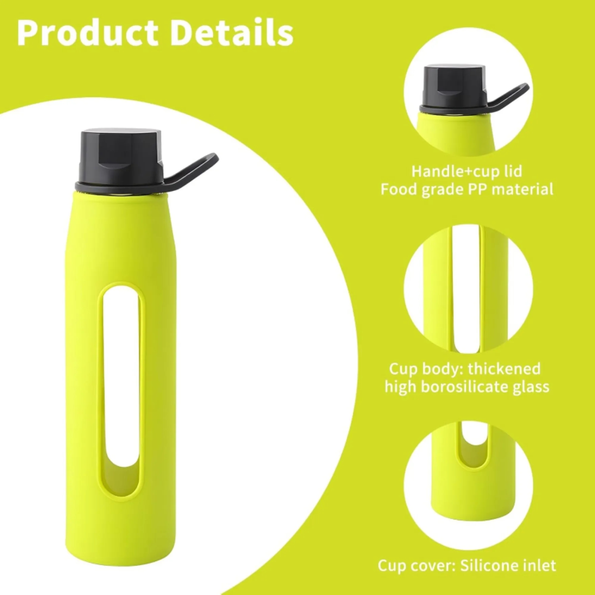 Silicone Cup Sleeve High Borosilicate Glass 3