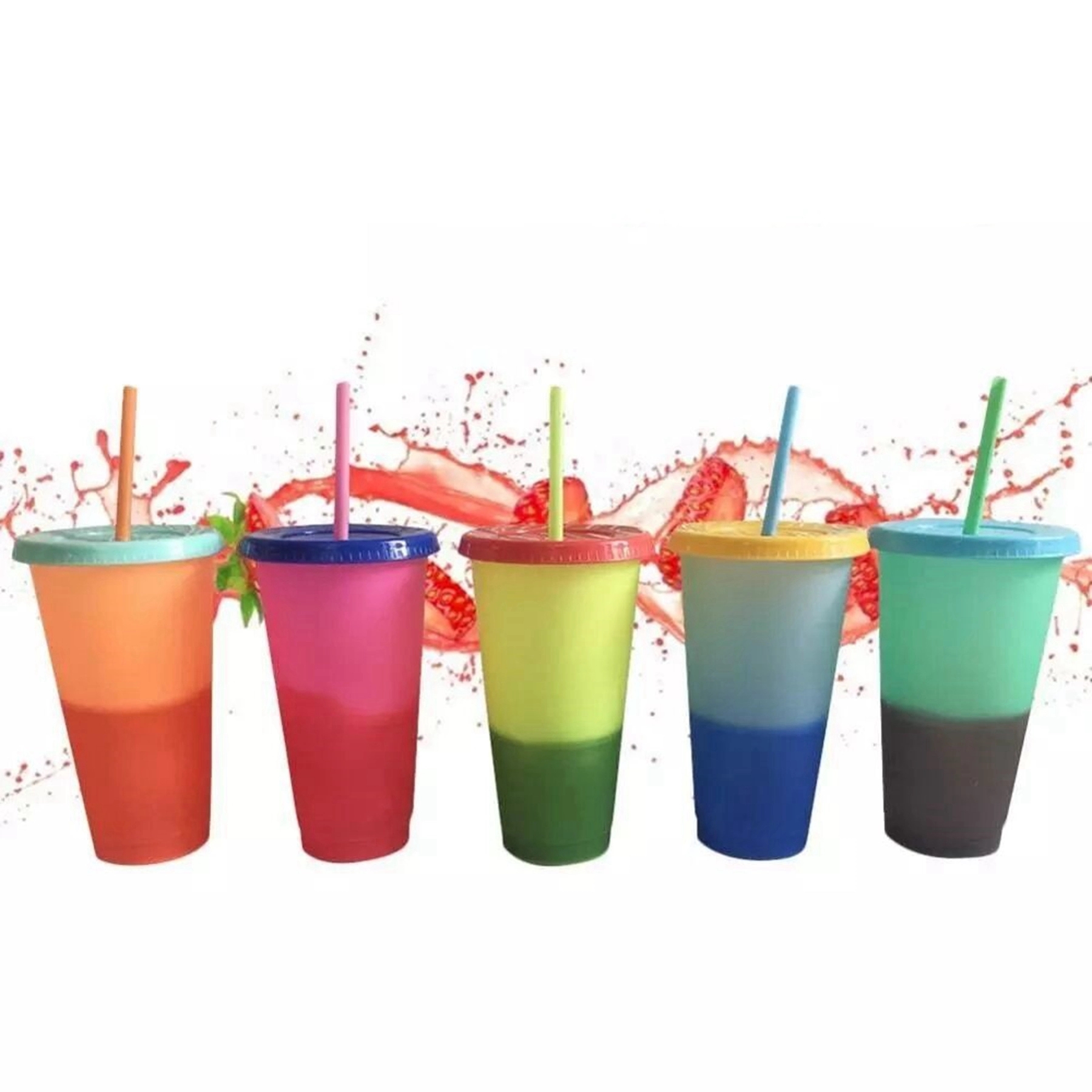 24 oz BPA Free Cold Water Color Changing Cup with Straw 6