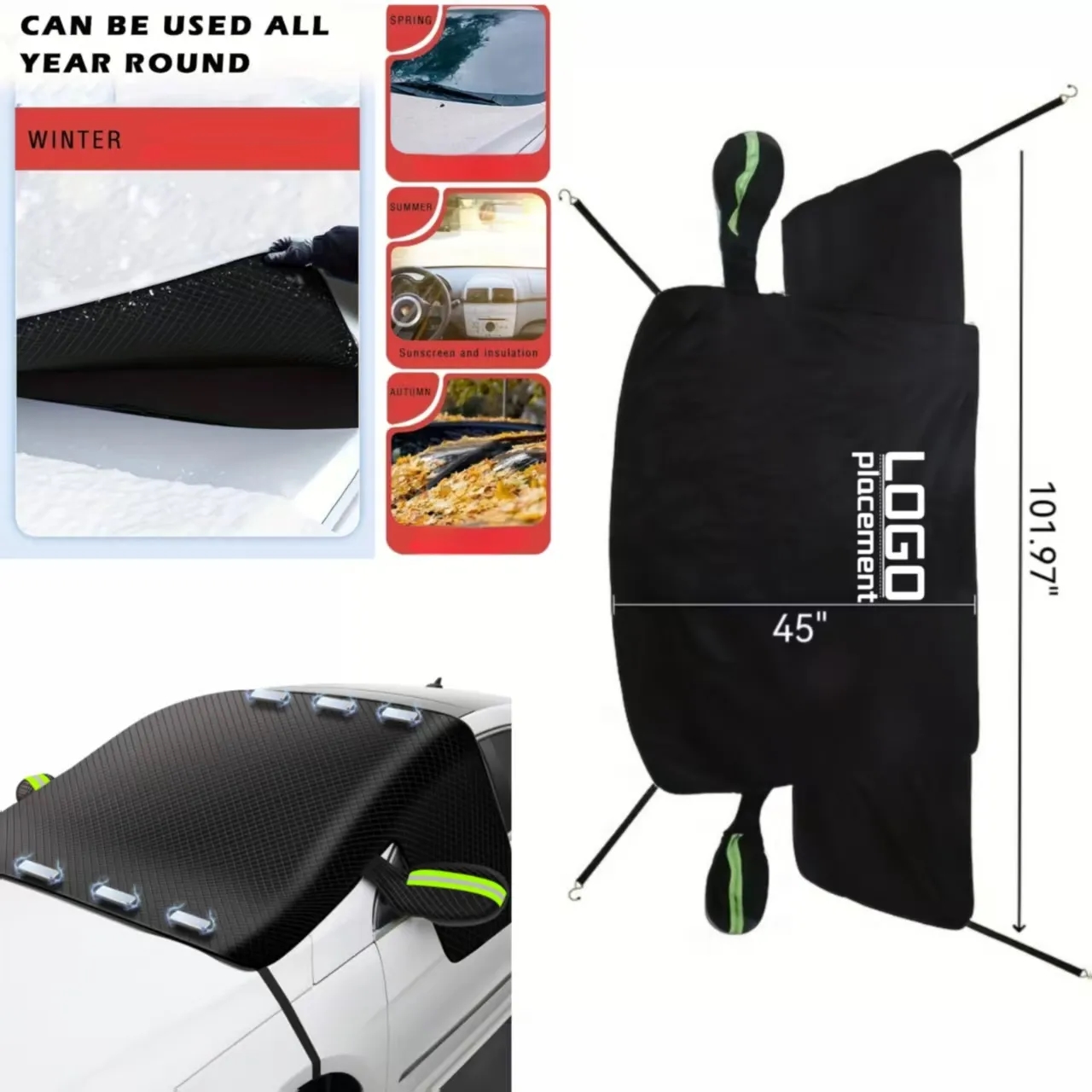 Winter Car Windshield Snow Cover, Magnetic Frost Protector 1