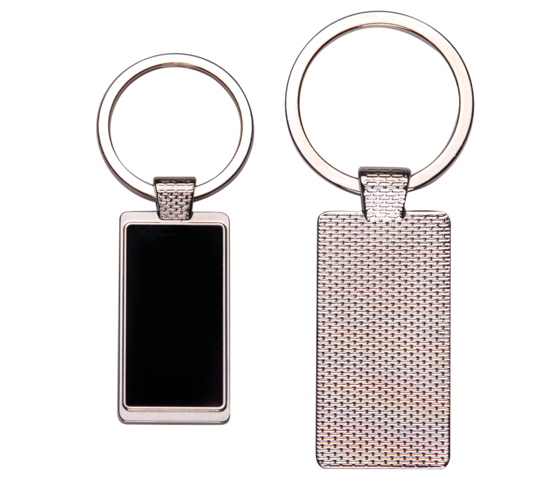 Rectangular Reflective Metal Keychain 2