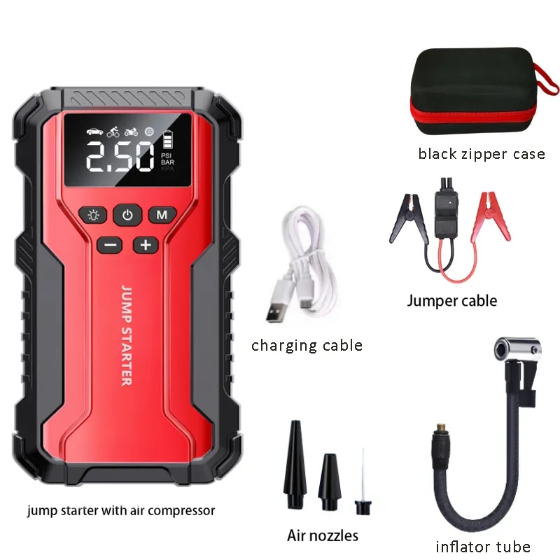 4 in 1  Multi-function Car Jump Starter with Air Compressor 8