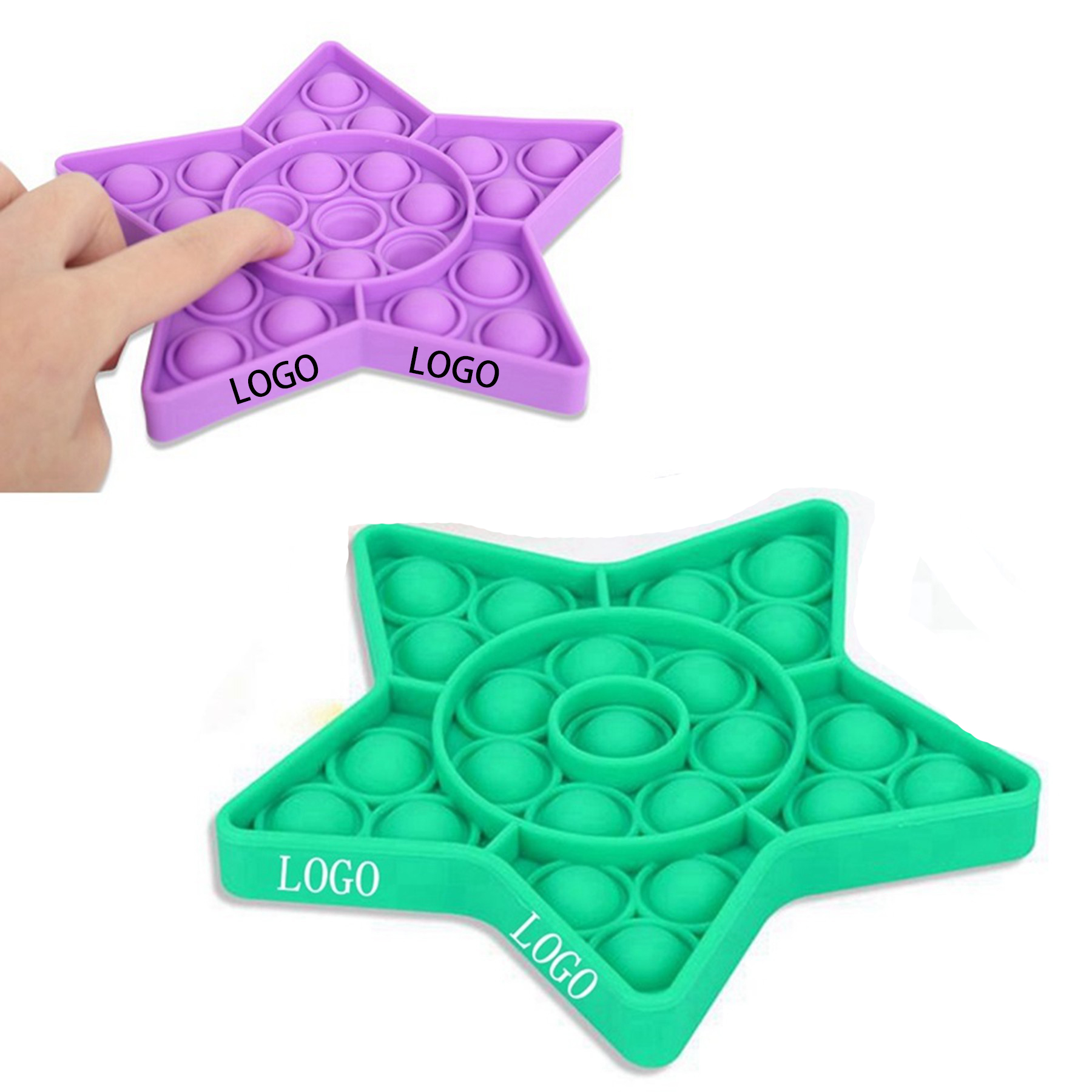 Silicone Push Bubble Fidget Sensory Toy Stress Reliever--Star Shape 2