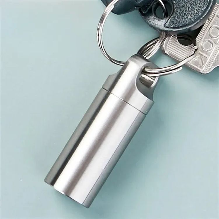 Emergency Capsule Pill Box Keychain 3