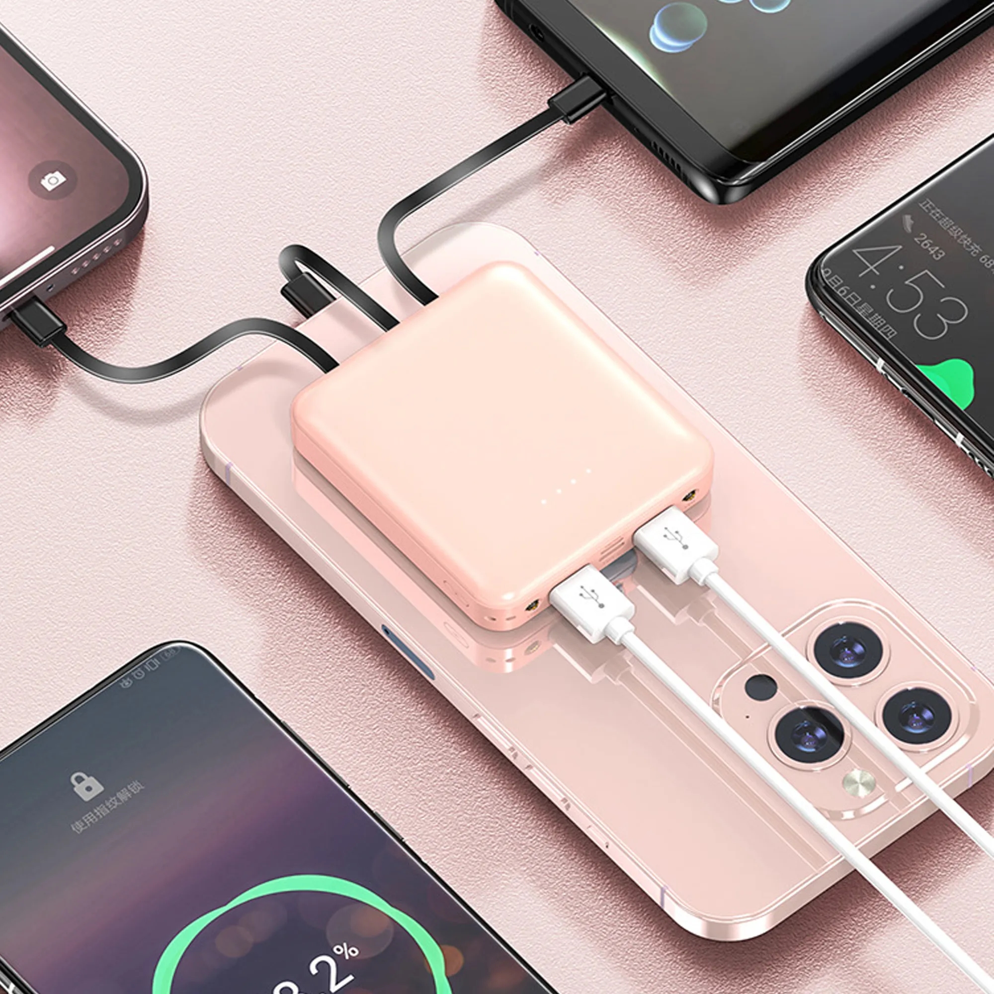 Power Bank with Built-In Cables 4