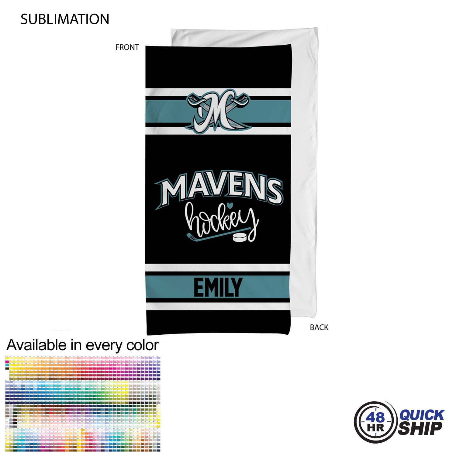 48 Hr Quick Ship - Team Towel in Plush and Soft Velour Terry Cotton Blend, 30x60 6