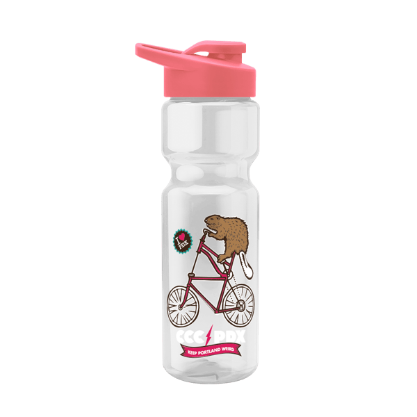 Blazer 28oz Transparent Bike Bottle w/Drink-thru Lid 174