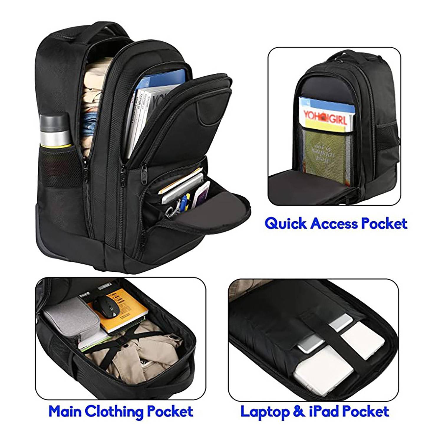 Large capacity storage travel backpack 7