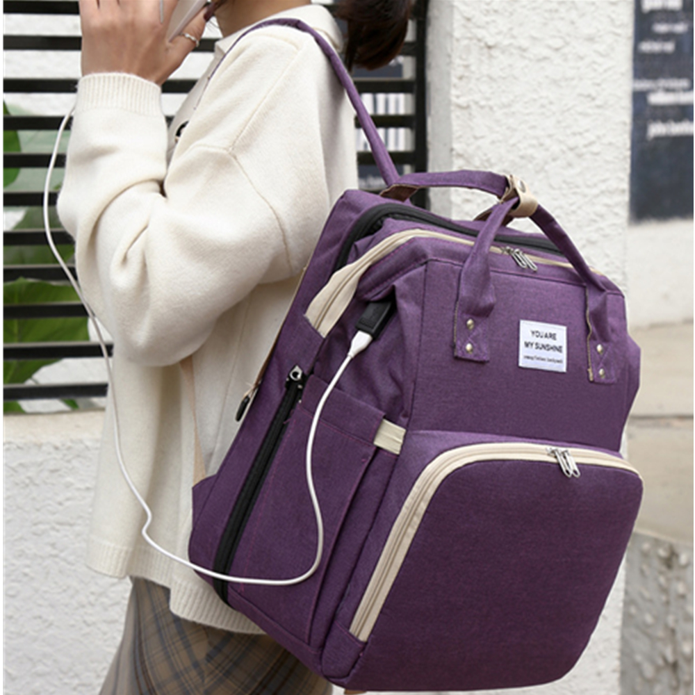 Portable Mommy Diaper Backpack w/USB Charging Port 8