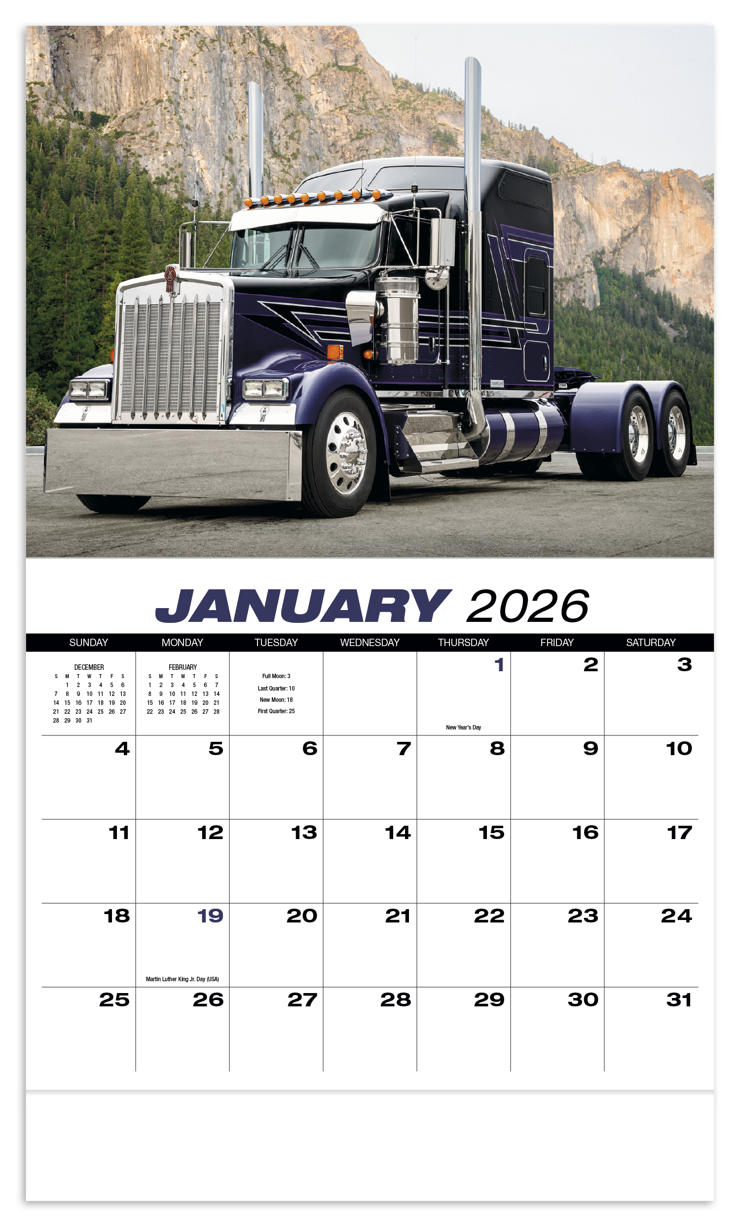 HotLine® Products 18-Wheeler Wall Appointment Calendar - Stapled 46