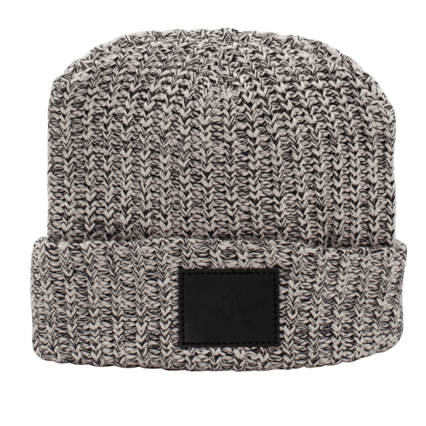 Milliner Cuffed Knit Beanie with Leather Patch 3