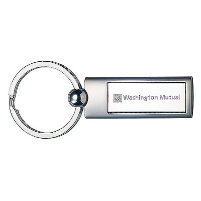 2 TONE ROUNDED RECTANGLE METAL KEYRING 1