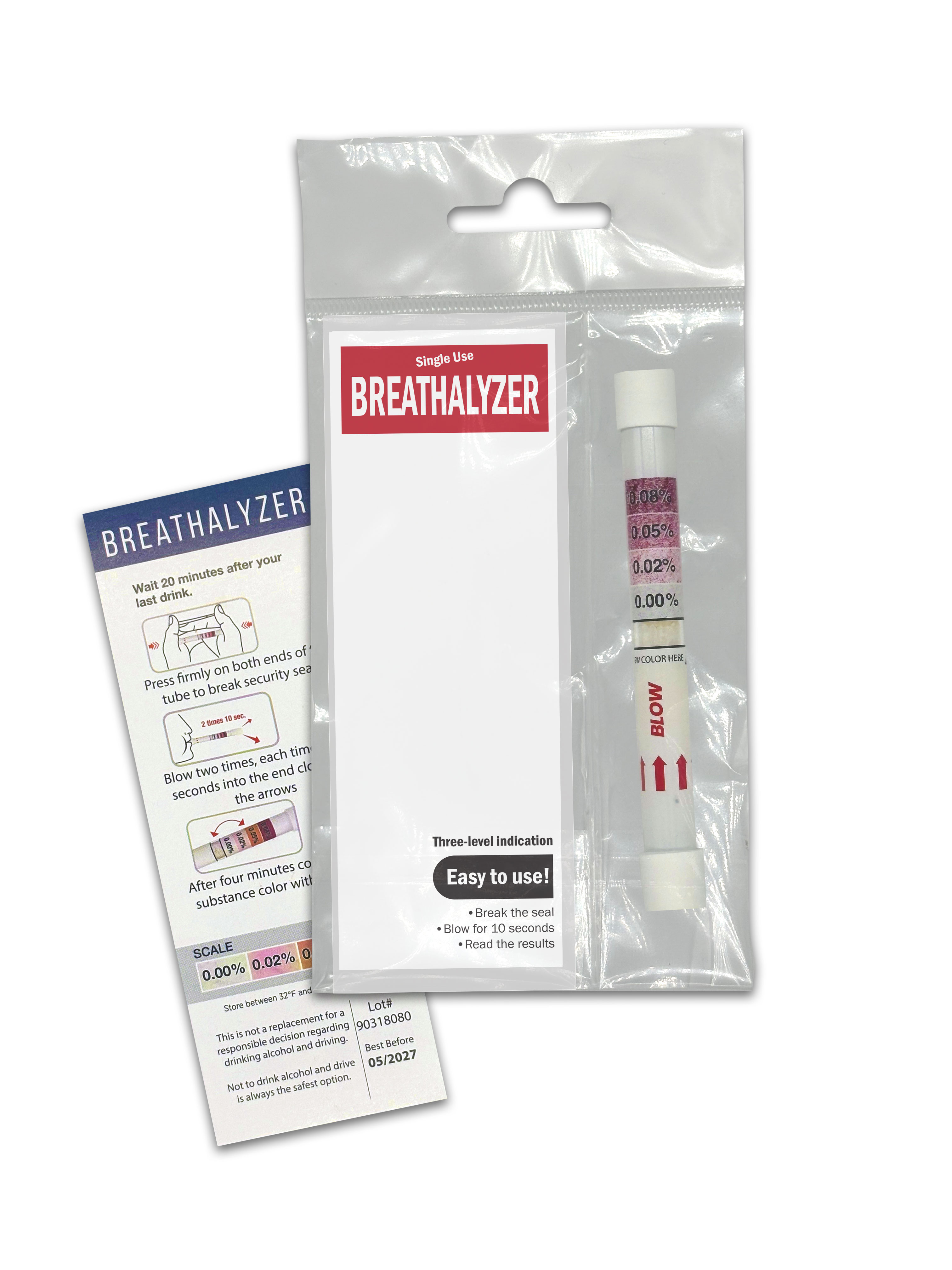 Single-Use Breathalyzer with Custom Printed Insert 5