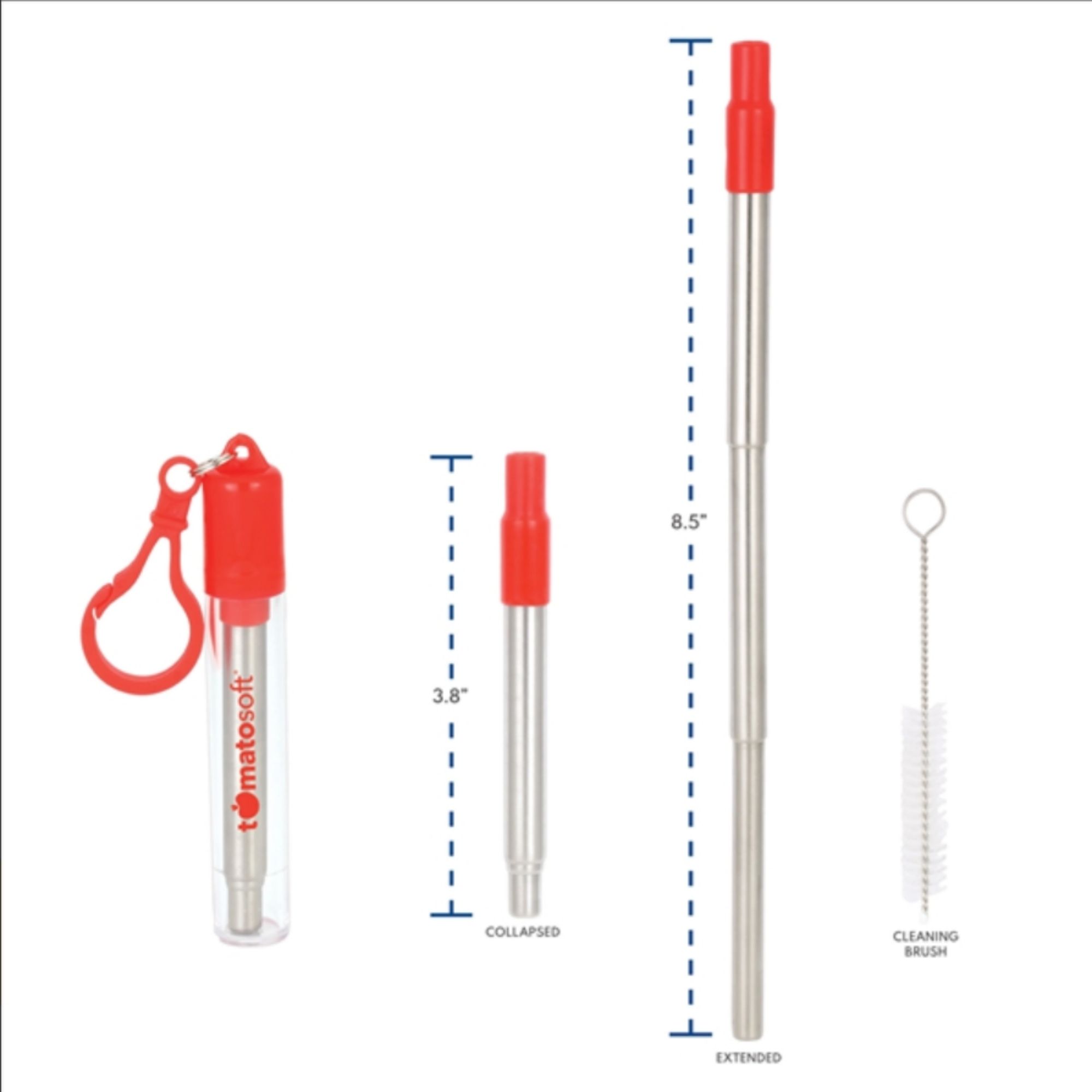 Collapsible Stainless Steel Straw Kit 4