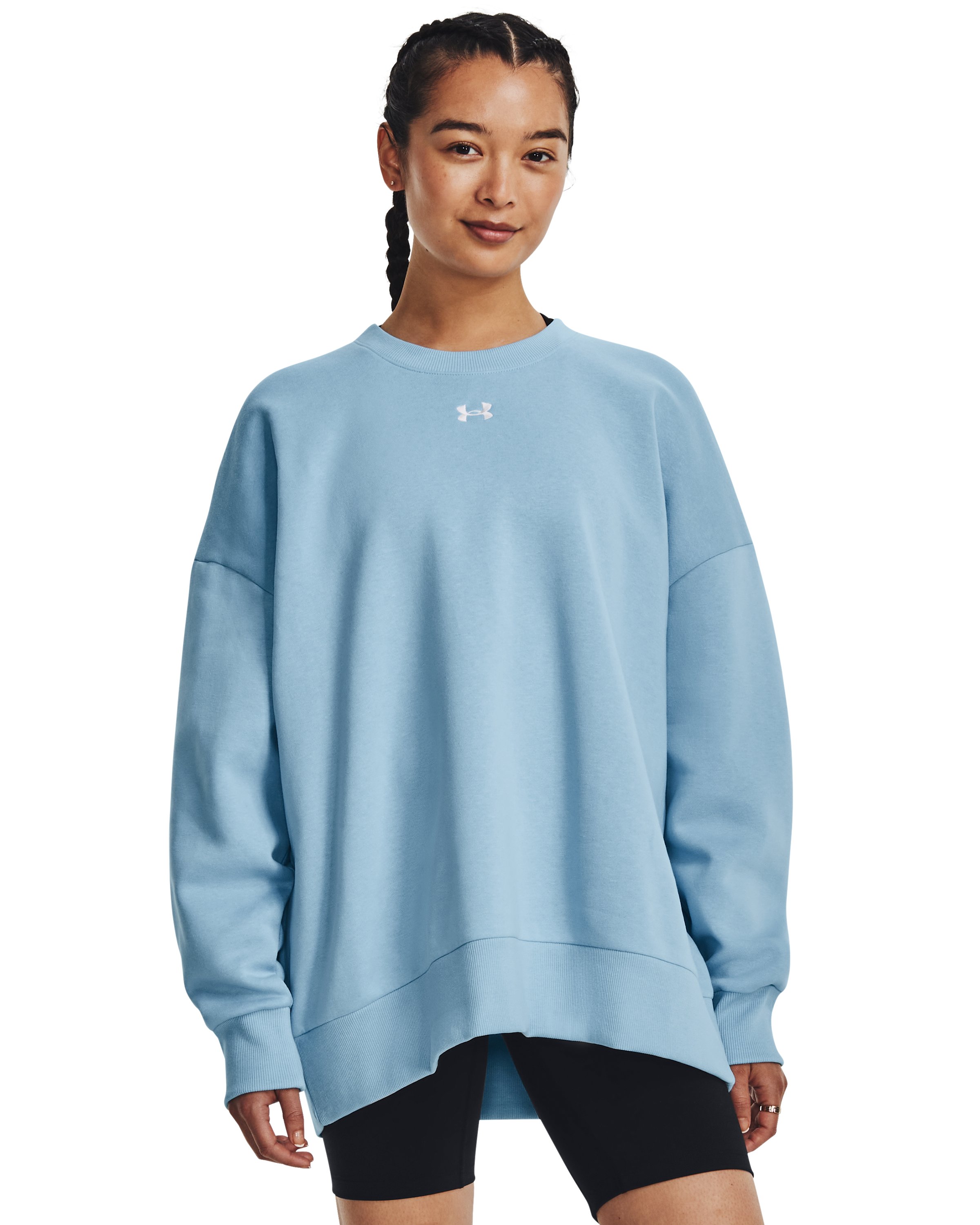 UA Rival Fleece Oversized Women's Crew, custom hoodie or sweatshirt with logo imprint 6