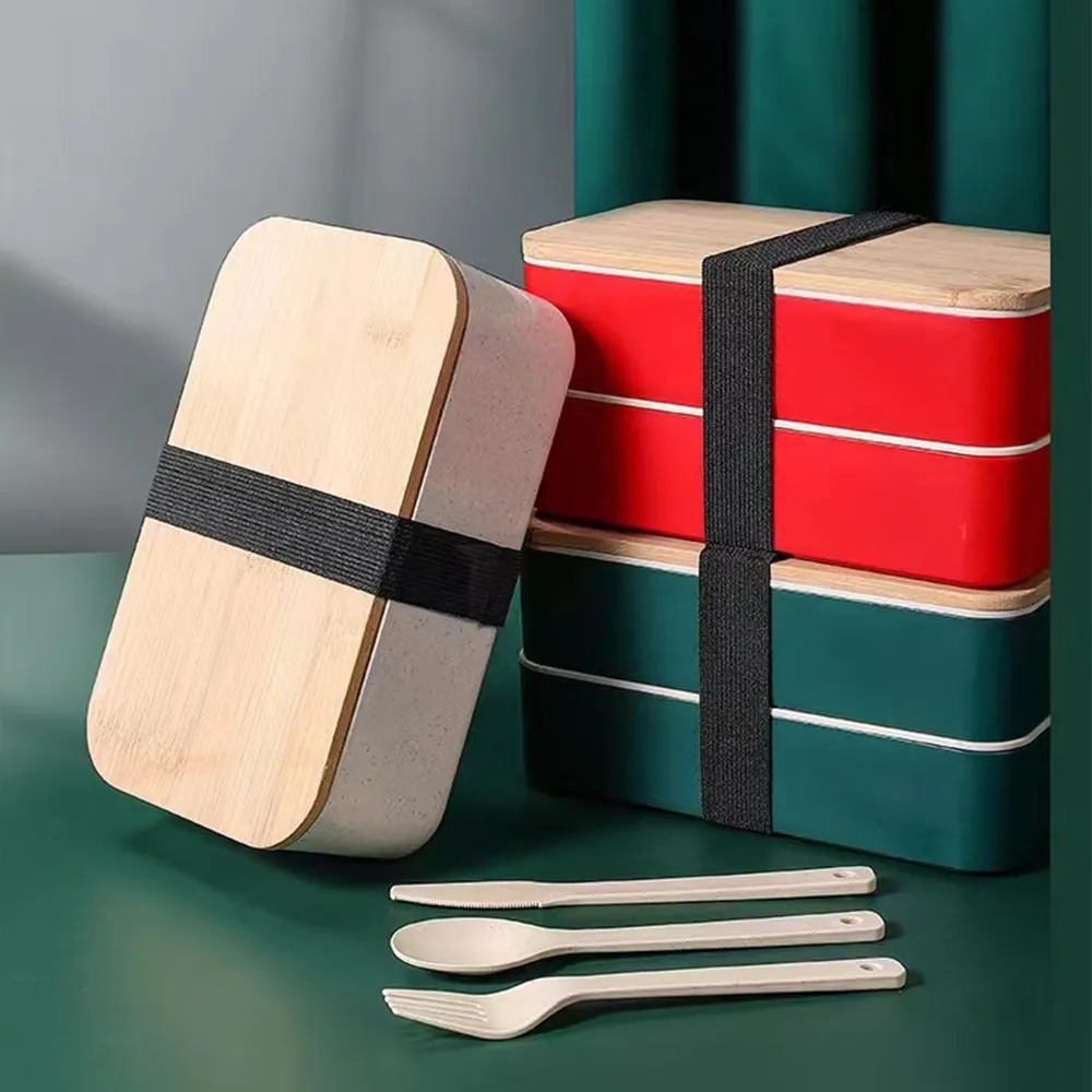 Premium Bento Bamboo Lunch Box with Compartments 2