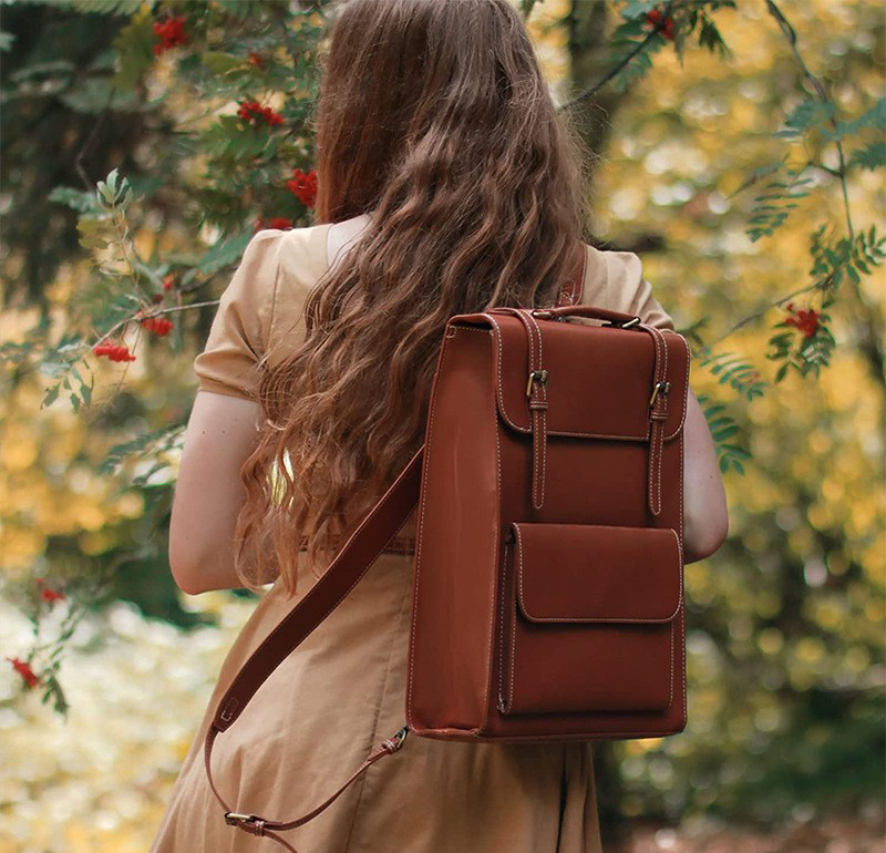 Laptop Backpack for Women PU Leather Bag 8