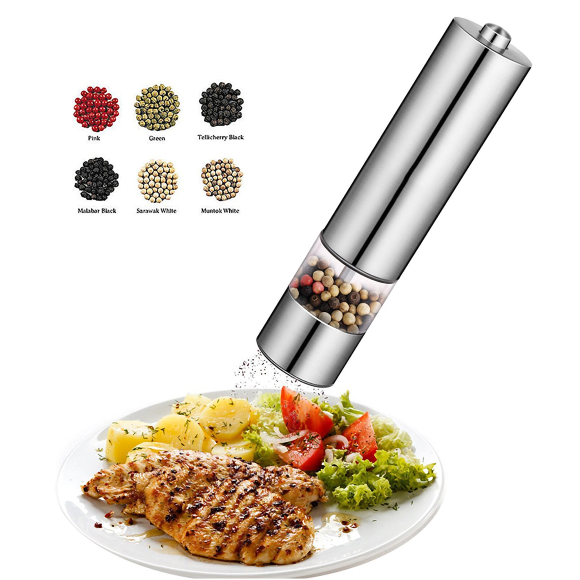 Electric Stainless Steel Pepper Mill 2