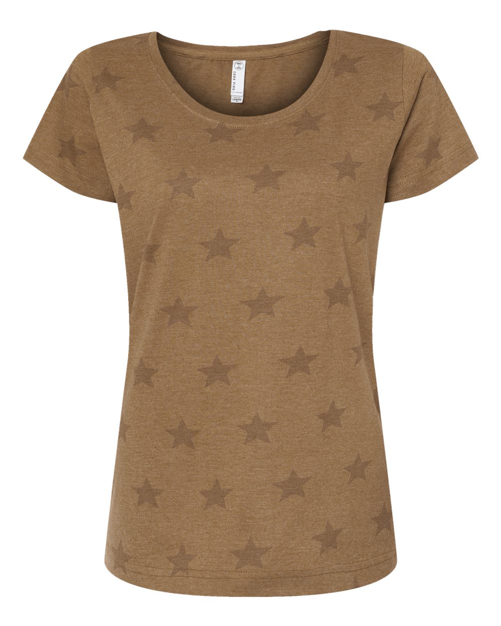 Women's Star Print Scoop Neck Tee - 3629 39
