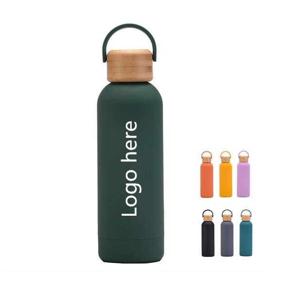 17 Oz Bamboo Lid Water Bottle With Handle, custom water bottle with logo imprint 5