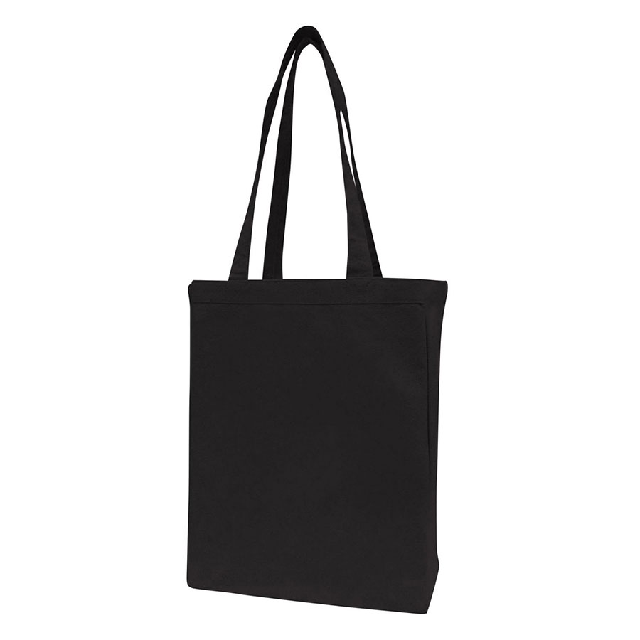 12 oz Cotton Canvas Book Tote Bag - 10"W x12"H x 3"D x