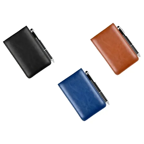 PU Leather Notepad Holder with Pen 10