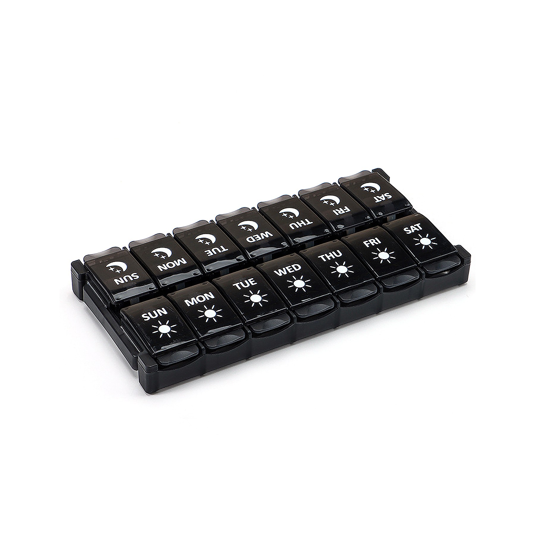 Double Row Pill Storage Box With Push Button Pop-Up Design 7