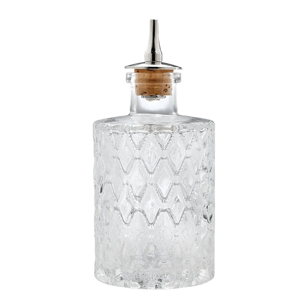5oz. Glass Bitters Bottle Wide Retro Design 6