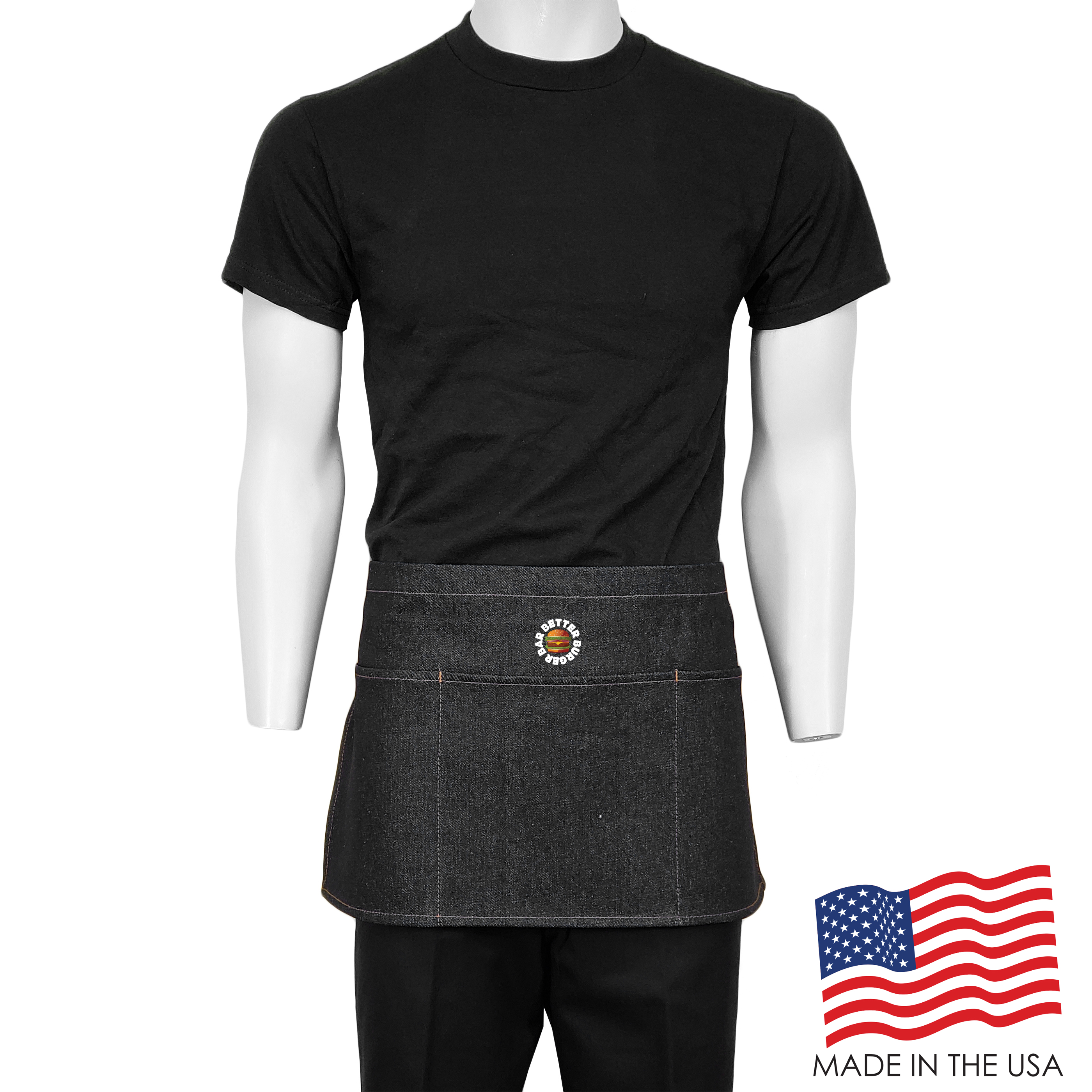 24 in. x 12 in. Denim Waist Apron with Pockets (Full Color) 6