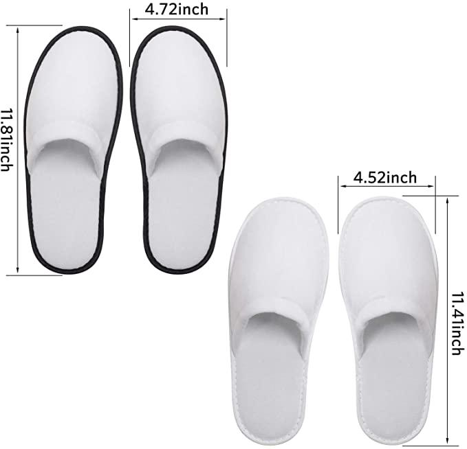 Disposable Velvet Padded Close-Toe Indoor Hotel Slippers 9