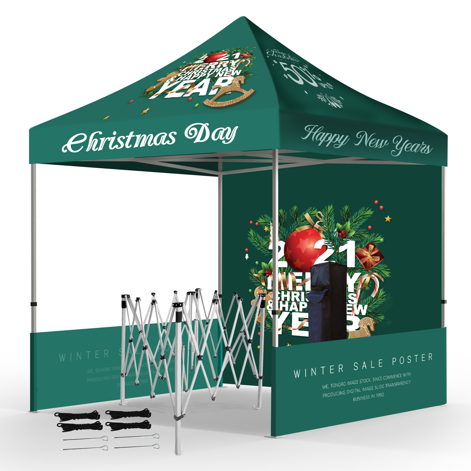 10' x 10' Pop Up Canopy Tent Wall With Aluminum Frame 1