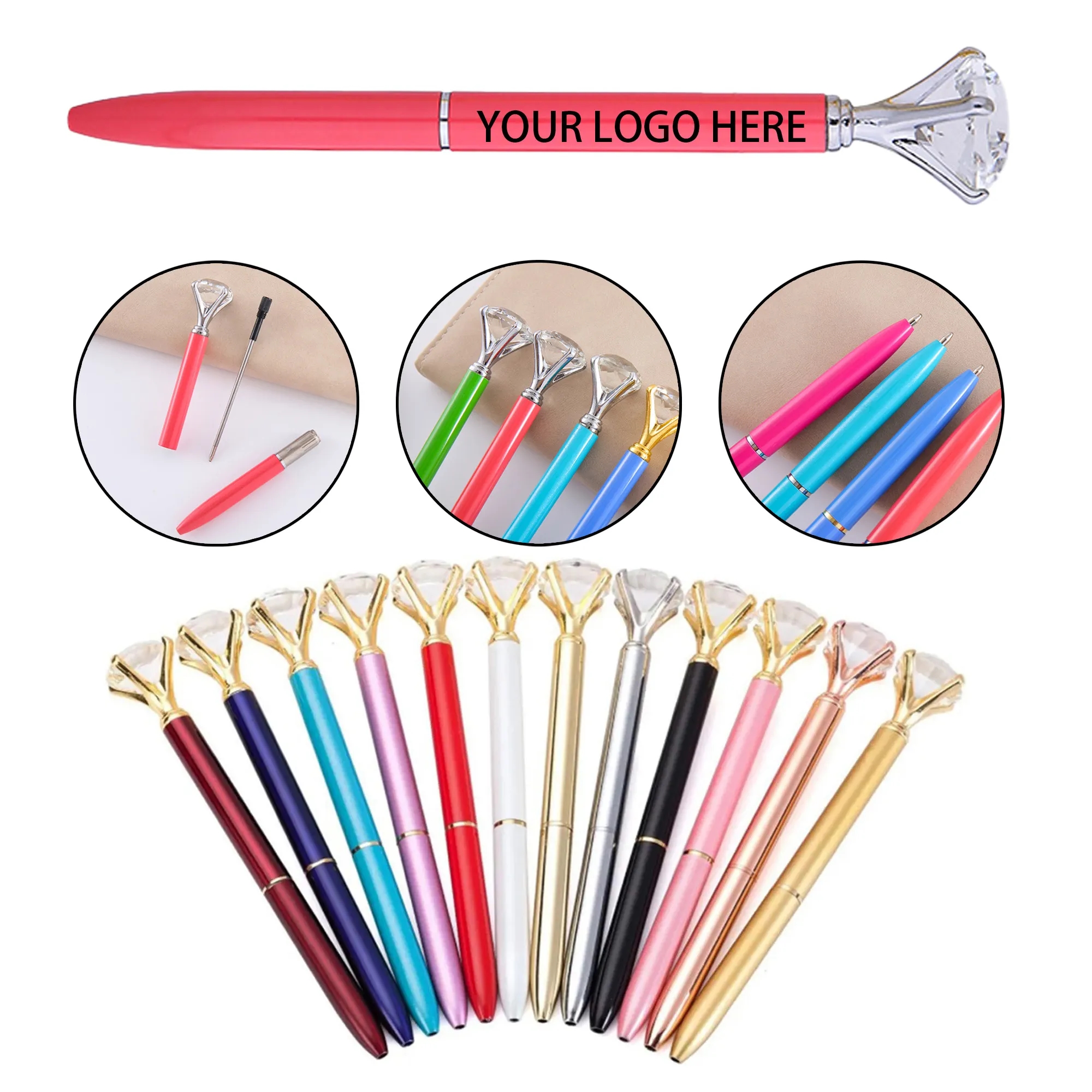 MOQ 20 Big Crystal Diamond Pen 2
