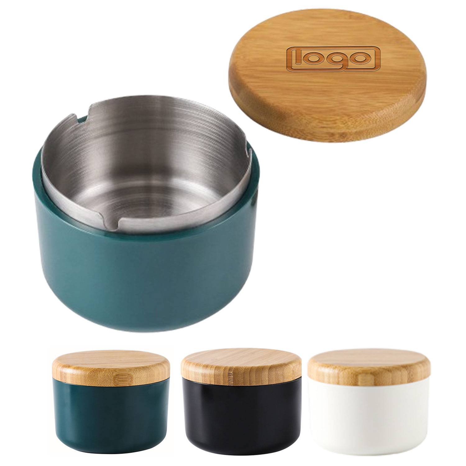 Thick Lid Stainless Steel Round Windproof Anti-Drop Ash Tray 6