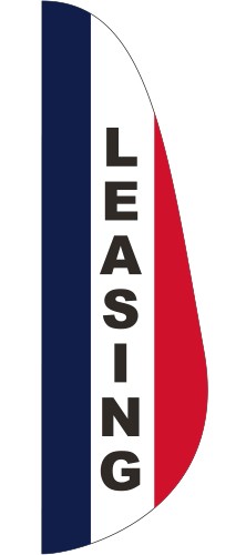"LEASING" 3' x 10' Message Feather Flag 1