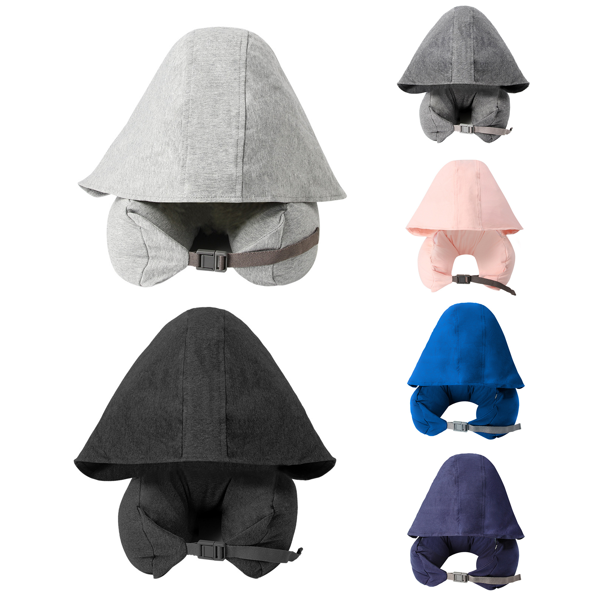 Travel Neck Pillow U-Shaped Pillow Foam Particle Cap 2