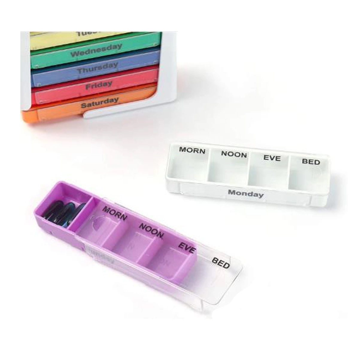 Stackable Daily Pill Organizer 7 Day 4 Times 3