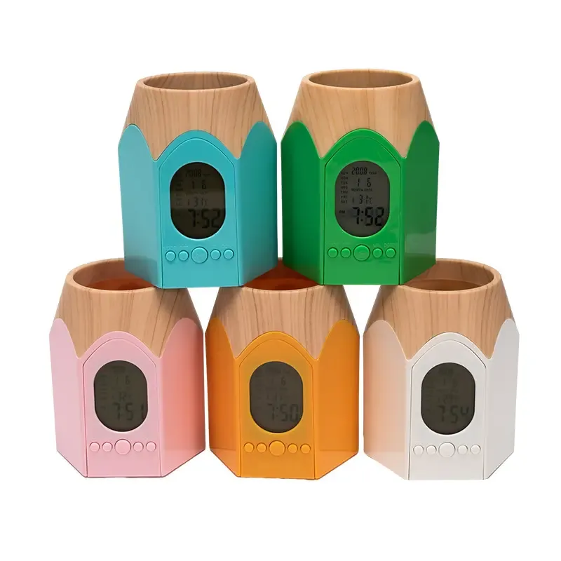 Electronic Calendar Pens Pencil Holder Cup 5