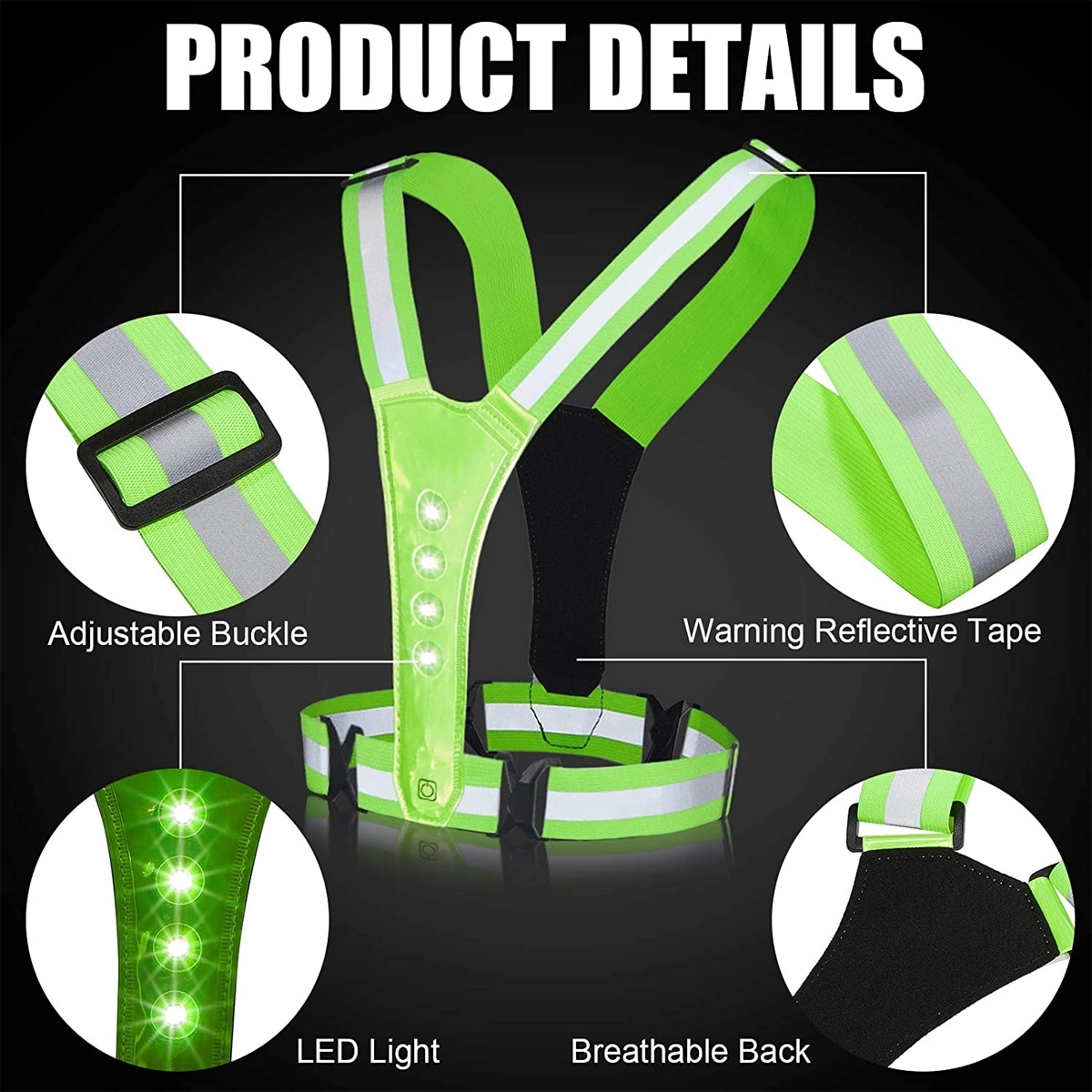 LED Reflective Running Vest 3