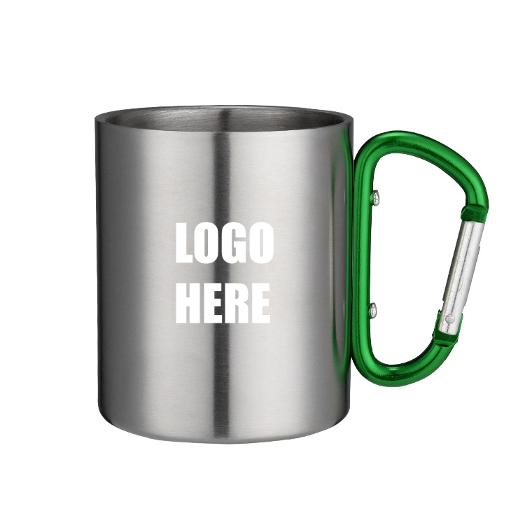 Custom Stainless Steel Coffee Mugs with Carabiner Handles 6