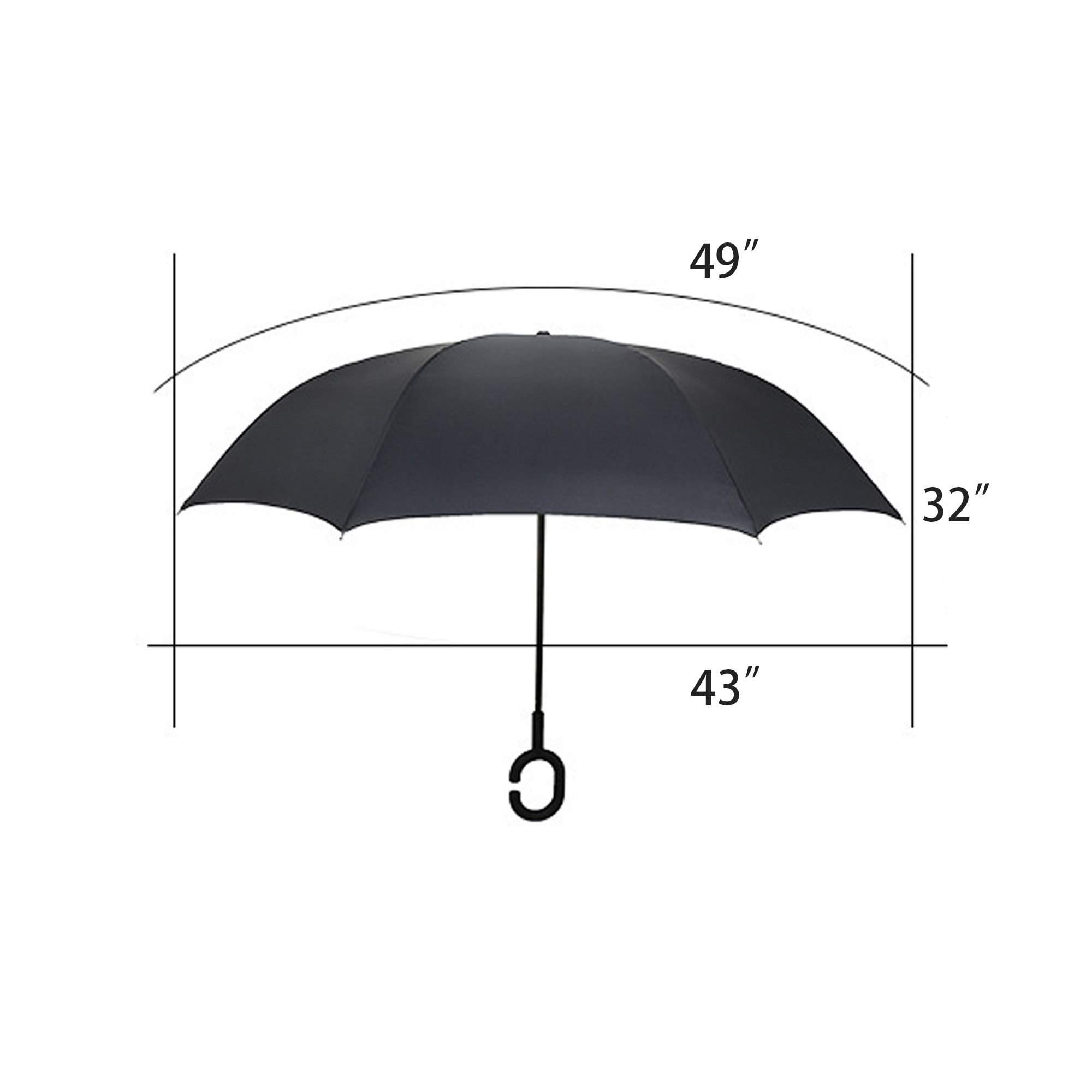 49"Double Layer Inverted Reverse Umbrella 2