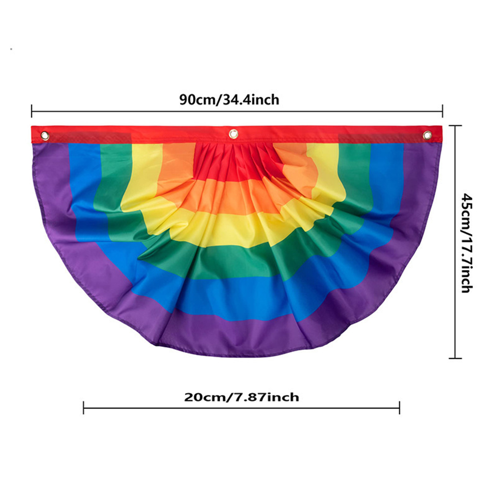 Rainbow Polyester Fan Flag 2