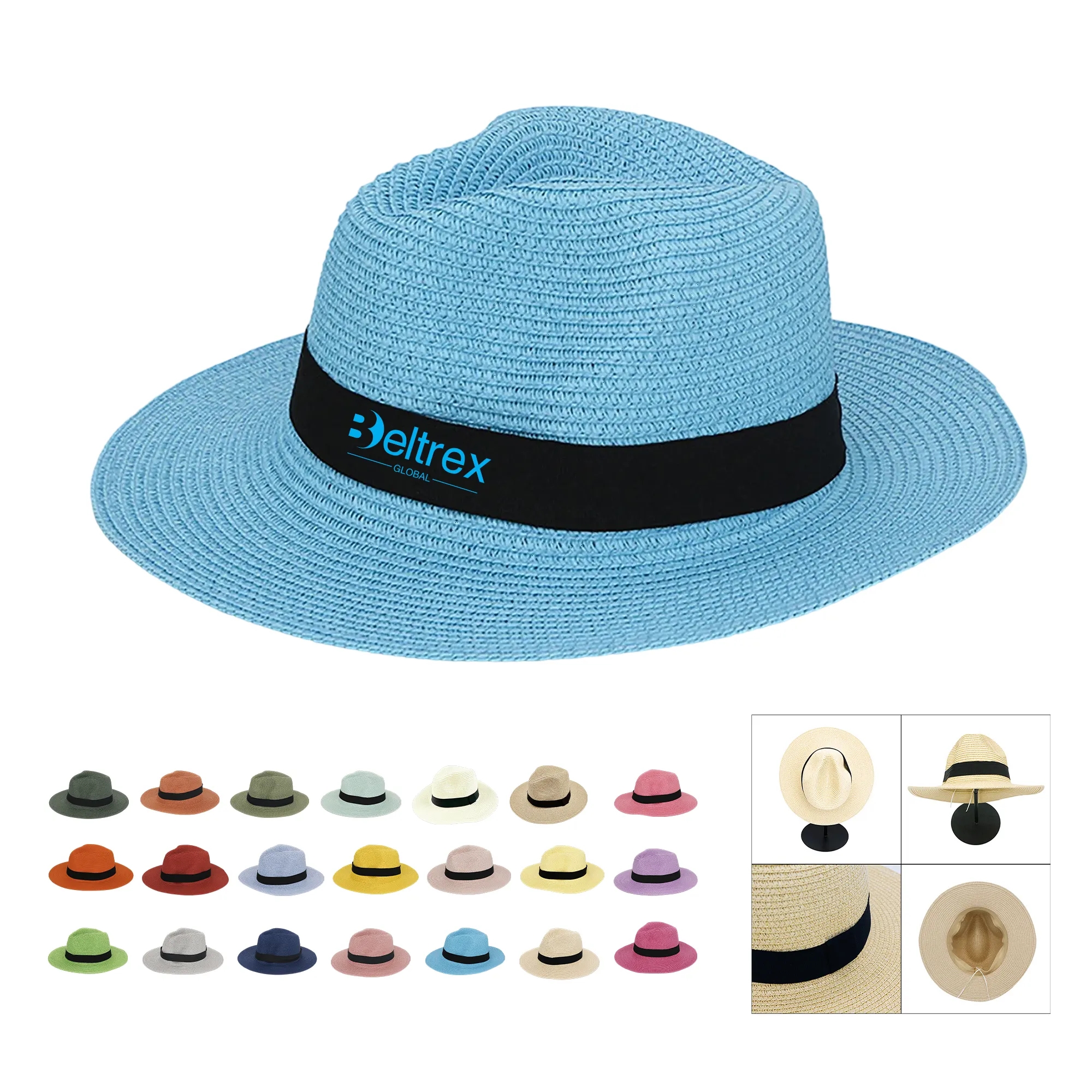 Handwoven Panama Straw Hat with Wide Brim Foldable 9