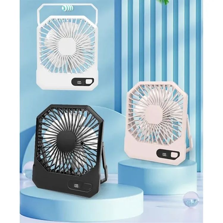 Wireless Rechargeable Wall-Mountable Desk Fan with LCD Display 3