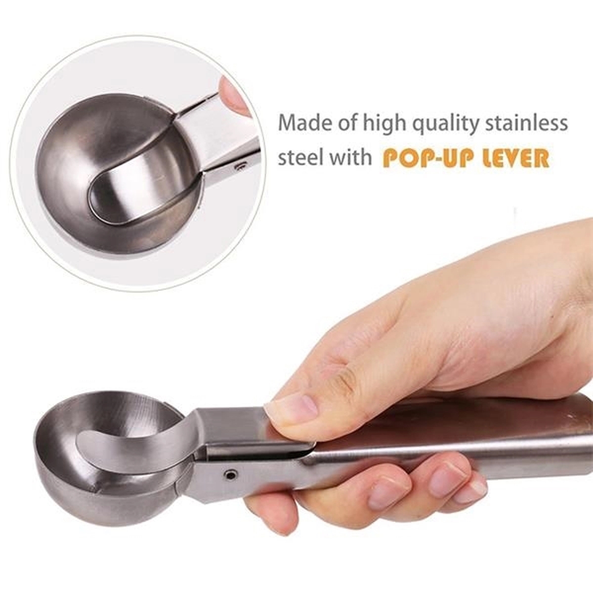 Stainless Steel Ice Cream Scooper with Trigger 3